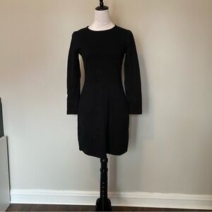 JCREW fit and flare casual black dress, size 4, shoulder to hem 35”